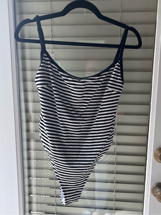 Frankie's Bikinis Other - Frankie’s Bikinis Juliet Black/White Stripe Cheeky One Pc Swimsuit. Size XL